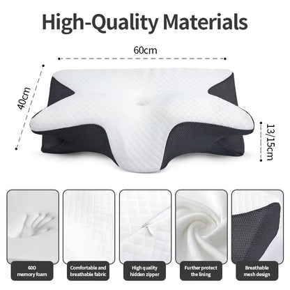 Somvella™ Orthopedic Pillow for Less Neck and Back Pain
